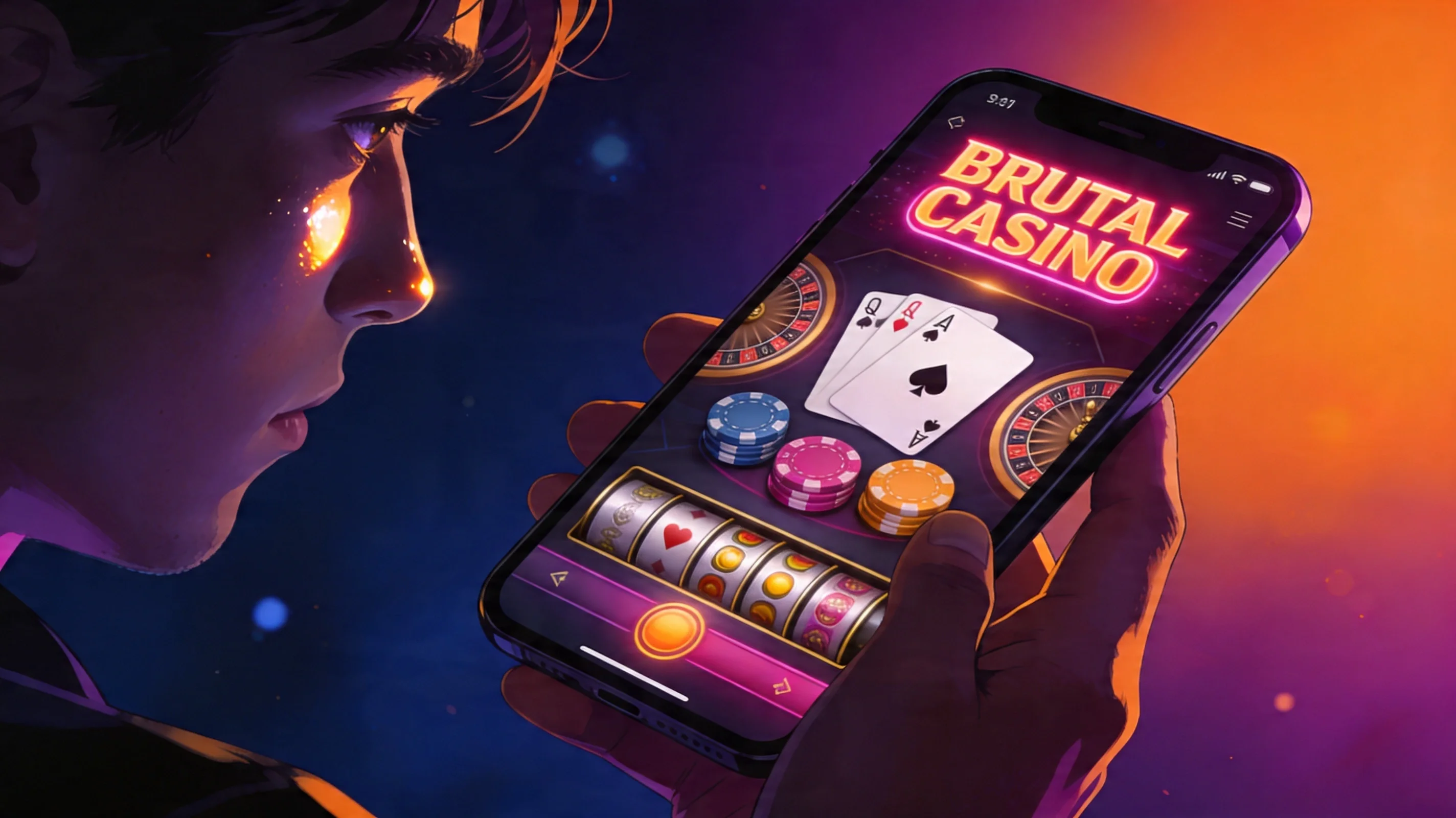 Joueur utilisant un smartphone pour accéder à un casino en ligne